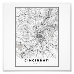 Cincinnati Karte Fotodruck