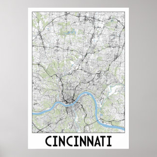 Cincinnati-Karte Poster