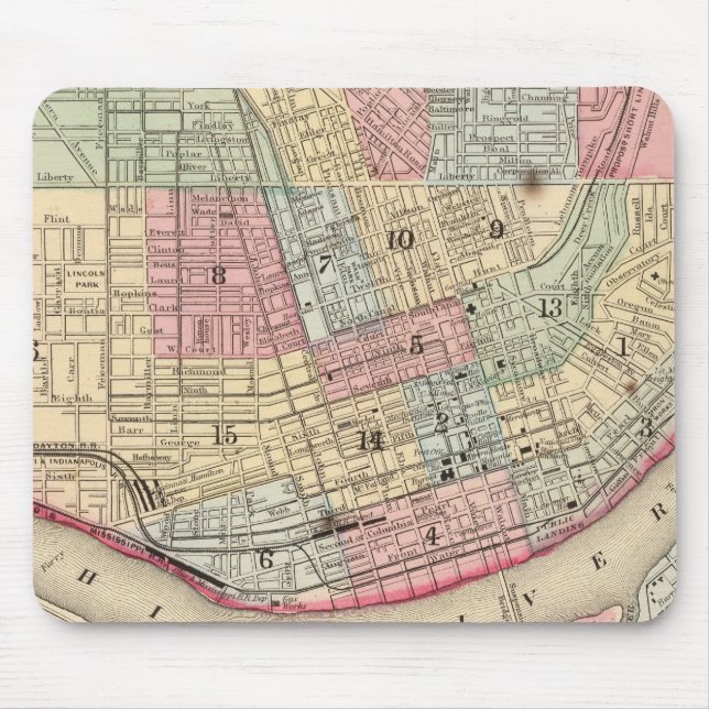 Cincinnati Karte von Mitchell Mousepad (Vorne)