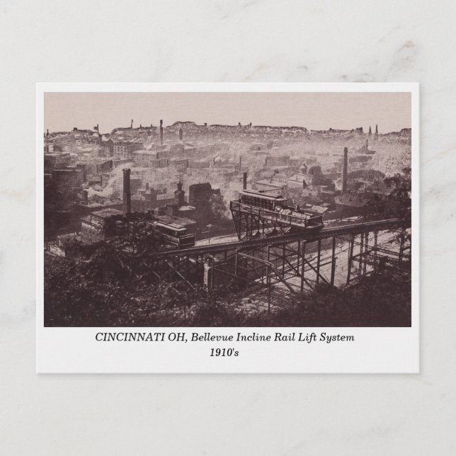 Cincinnati OH, Bahnhofssystem, alte Postkarte (Vorderseite)