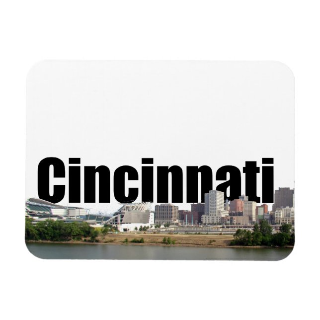 Cincinnati OH Skyline mit Cincinnati im Himmel Magnet (Horizontal)