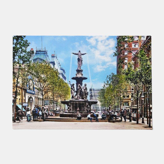Cincinnati OH - Tyler-Davidson-Brunnen c1906 Fußmatte (Vorderseite)