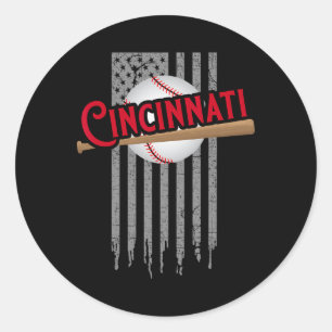Cincinnati Oh Usa Flagge Die Königinnen Chip City Runder Aufkleber