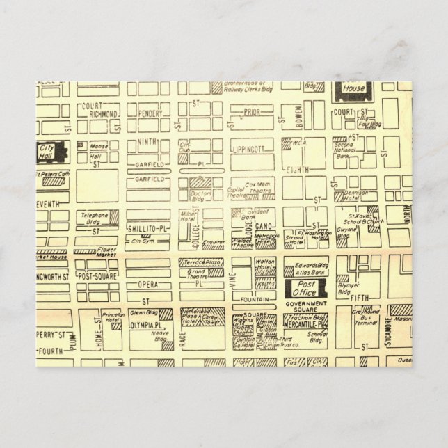 Cincinnati, OH Vintage Karte (Vorderseite)