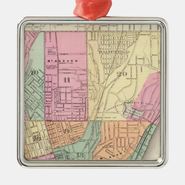 Cincinnati, Ohia Silbernes Ornament (Vorne)