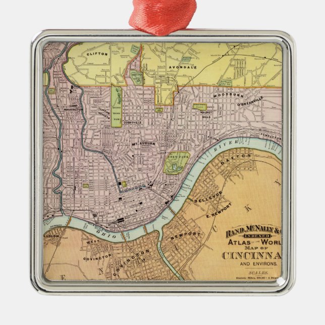 Cincinnati, Ohio 2 Ornament Aus Metall (Vorne)