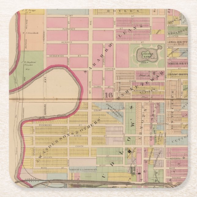 Cincinnati, Ohio 2 Rechteckiger Pappuntersetzer (Vorderseite)