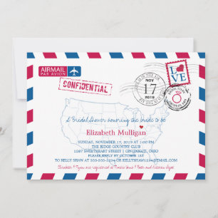 Cincinnati Ohio Airmail Brautparty Einladung