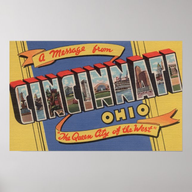 Cincinnati, Ohio - Großbuchstaben Szenen 2 Poster (Vorne)