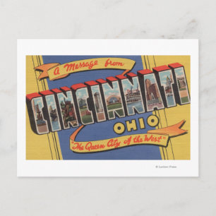 Cincinnati, Ohio - Große Buchstabenszenen Postkarte