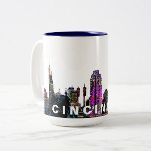 Cincinnati, Ohio in Graffiti Zweifarbige Tasse