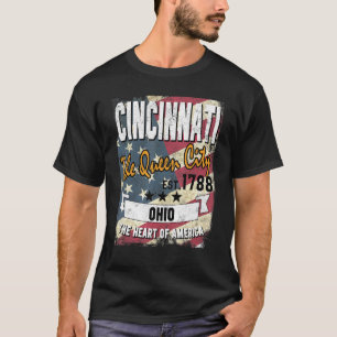 Cincinnati Ohio Oh erschütterter amerikanischer St T-Shirt