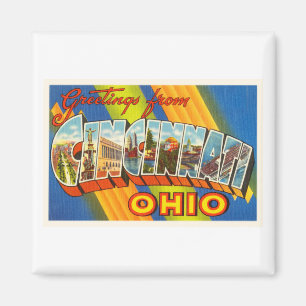 Cincinnati Ohio OH Old Vintage Travel Souvenir Magnet