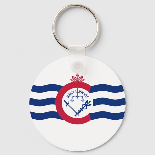 Cincinnati (Ohio) Schlüsselanhänger der Stadtflagg (Vorderseite)