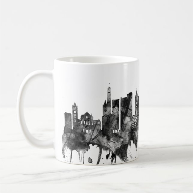 Cincinnati Ohio Skyline BW Kaffeetasse (Links)