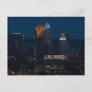 CINCINNATI. OHIO SKYLINE LICHTSCHILD POSTKARTEN