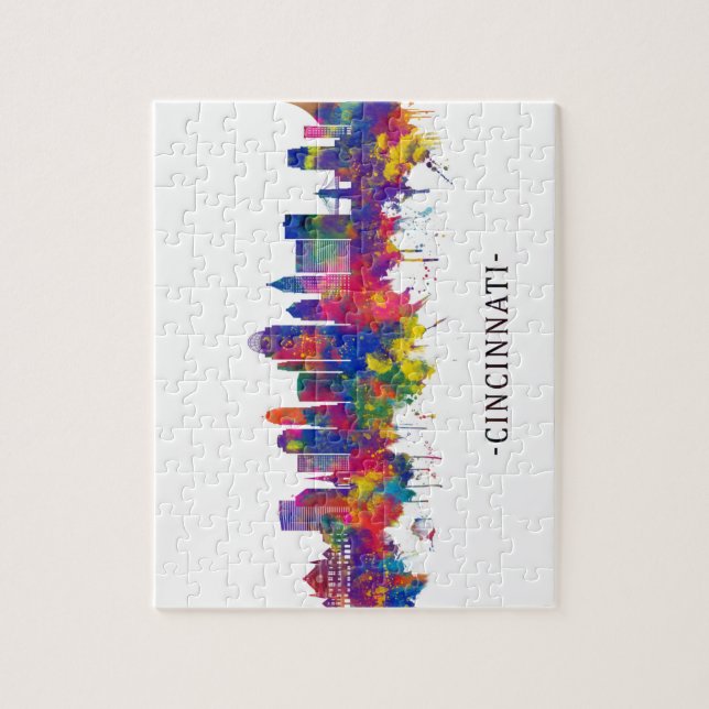 Cincinnati Ohio Skyline Puzzle (Vertikal)