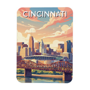 Cincinnati Ohio Skyline Reise Magnet