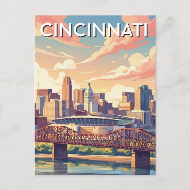 Cincinnati Ohio Stadtbild Reise Postkarte (Vorderseite)
