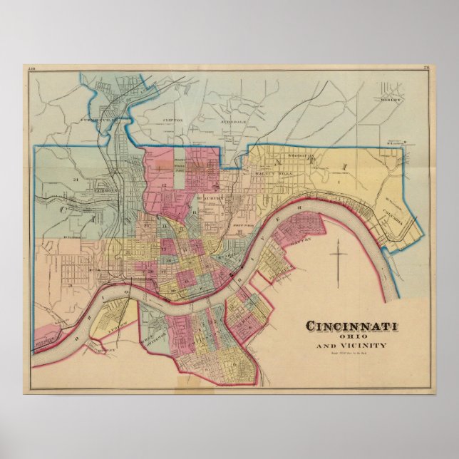 Cincinnati, Ohio und Umgebung Poster (Vorne)