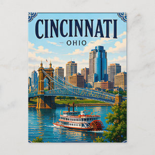 🌉 Cincinnati Ohio Urlaubserinnerung Uferpromenade Postkarte