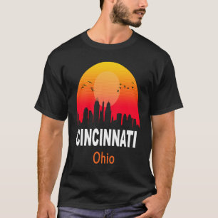Cincinnati Ohio Vintag Sunset Retro City Staat USA T-Shirt