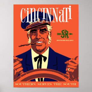 Cincinnati, Reiseposter im Vintage-Stil der Eisenb Poster