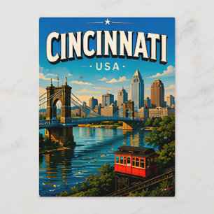 Cincinnati Roebling Bridge Reiseandenken Postkarte