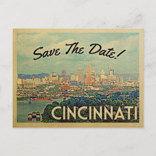 Cincinnati Save the Date Vintage Postkarten