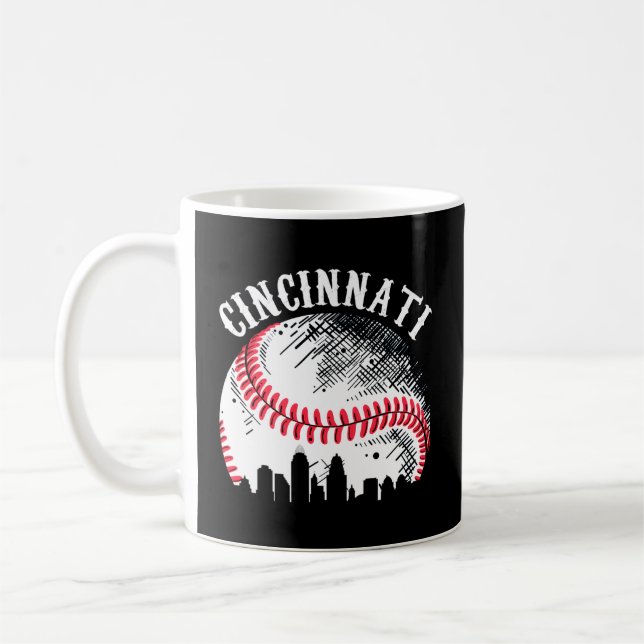 Cincinnati Skyline City Baseball trifft auf Gameda Kaffeetasse (Links)