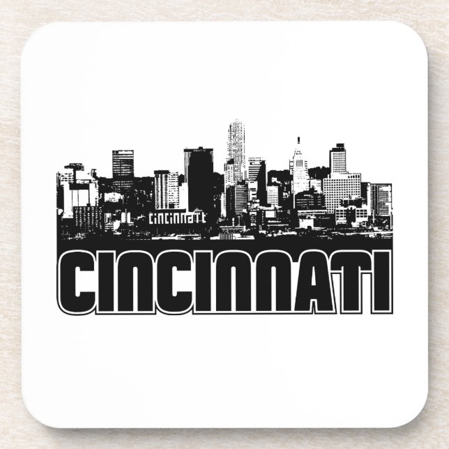Cincinnati-Skyline Getränkeuntersetzer (Vorderseite)
