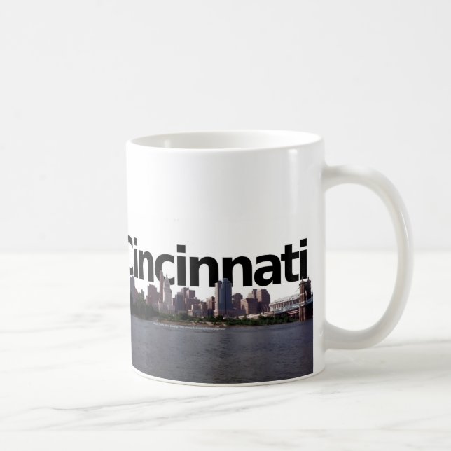 Cincinnati-Skyline mit Cincinnati im Himmel abov Kaffeetasse (Rechts)
