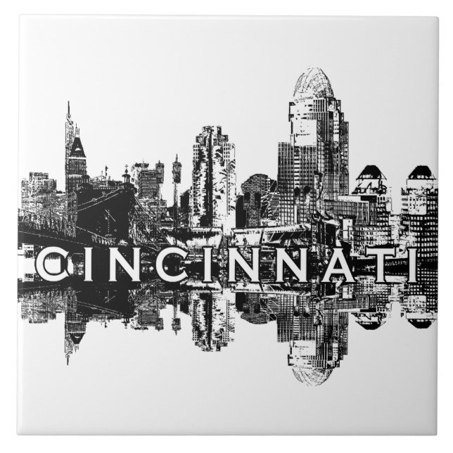 Cincinnati, Skyline Ohio Fliese (Vorderseite)
