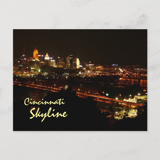 Cincinnati Skyline Postkarte (Vorderseite)