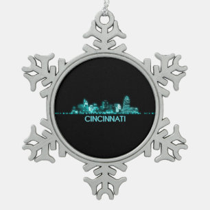 Cincinnati Skyline Schneeflocken Zinn-Ornament