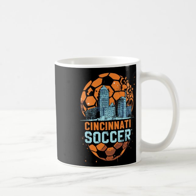 Cincinnati Soccer City Skyline Cool Cincy 513  Kaffeetasse (Rechts)