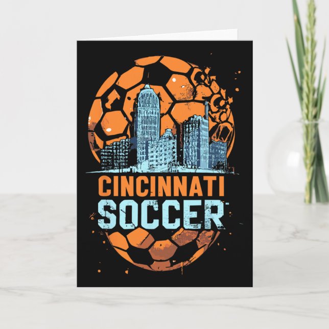 Cincinnati Soccer City Skyline Cool Cincy 513  Karte (Vorderseite)