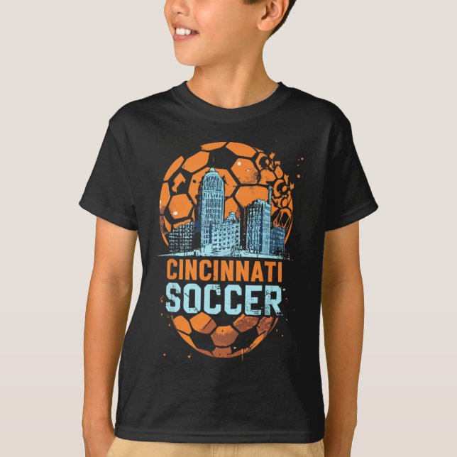 Cincinnati Soccer City Skyline Cool Cincy 513  T-Shirt (Vorderseite)