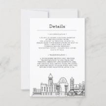 Cincinnati Wedding | Gast Details Einladung