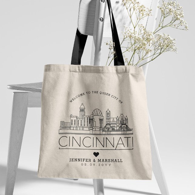 Cincinnati Wedding Stylized | Skyline Tragetasche (Von Creator hochgeladen)