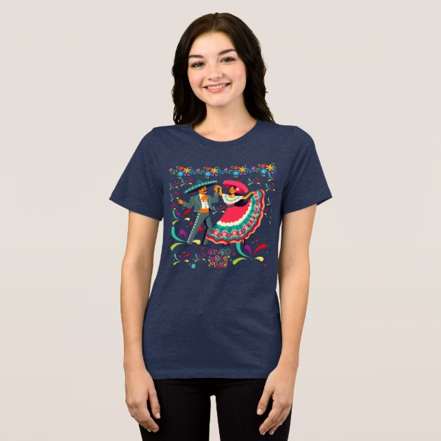 Cinco Colorwave Tiefnavy Tri-Blend Shirt (Vorderseite voll)