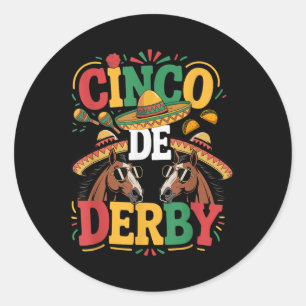 Cinco De Derby Funny Derby De Mayo Taco Raci Runder Aufkleber