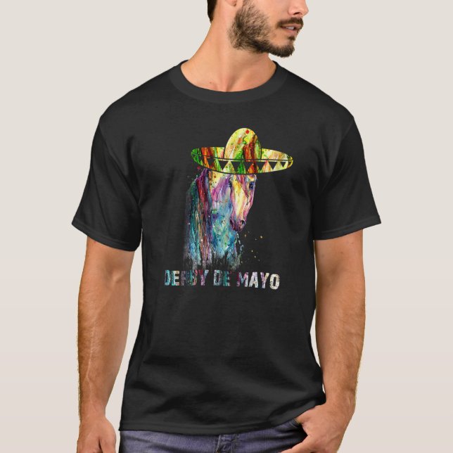 Cinco De Derby Mexican Kentucky Pferderennen T-Shirt (Vorderseite)