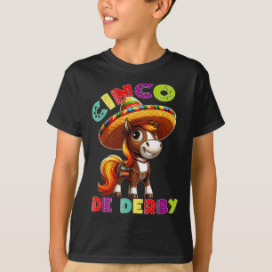 Cinco De Derby Party Racing Poncho Sombrero T-Shirt