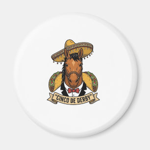 Cinco de Derby Pferd Taco Sombrero Vintage Design Magnet