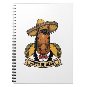 Cinco de Derby Pferd Taco Sombrero Vintage Design Notizblock