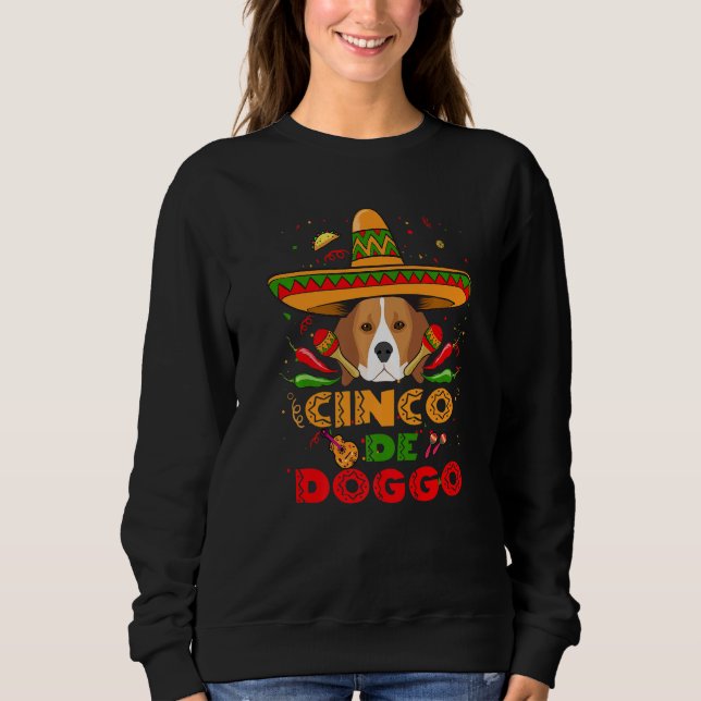 Cinco De Doggo Beagle Dog Cinco De Mayo Sweatshirt (Vorderseite)