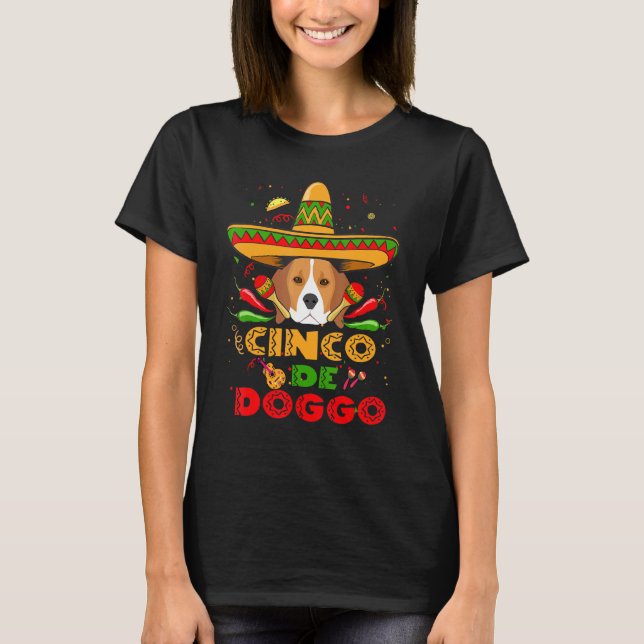Cinco De Doggo Beagle Dog Cinco De Mayo T-Shirt (Vorderseite)