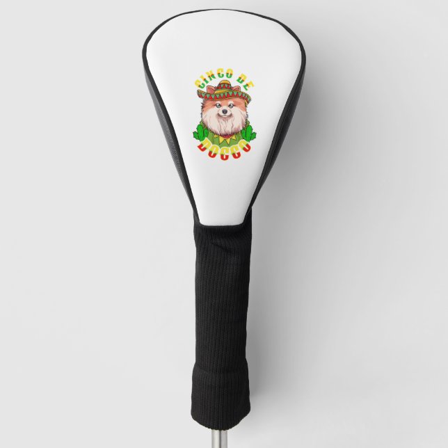Cinco de Doggo Funny Spitz Golf Headcover (Vorderseite)
