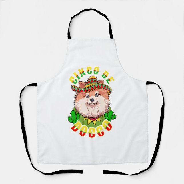Cinco de Doggo Funny Spitz Schürze (Vorderseite)